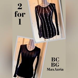 2 for 1 • 2 Sheer BCBGMaxAzria Long-Sleeve Tops for the Price of 1